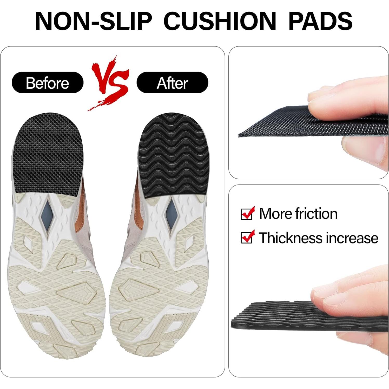 8 Almohadillas Antideslizantes para Zapatos Eurzom 10x8 cm Negro