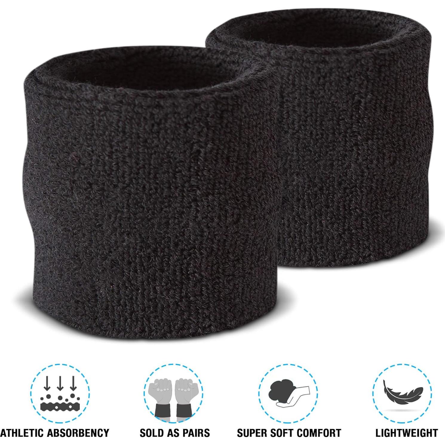 Banda para Muñeca Suddora - Algodón Absorbente 8x7 cm - Negro