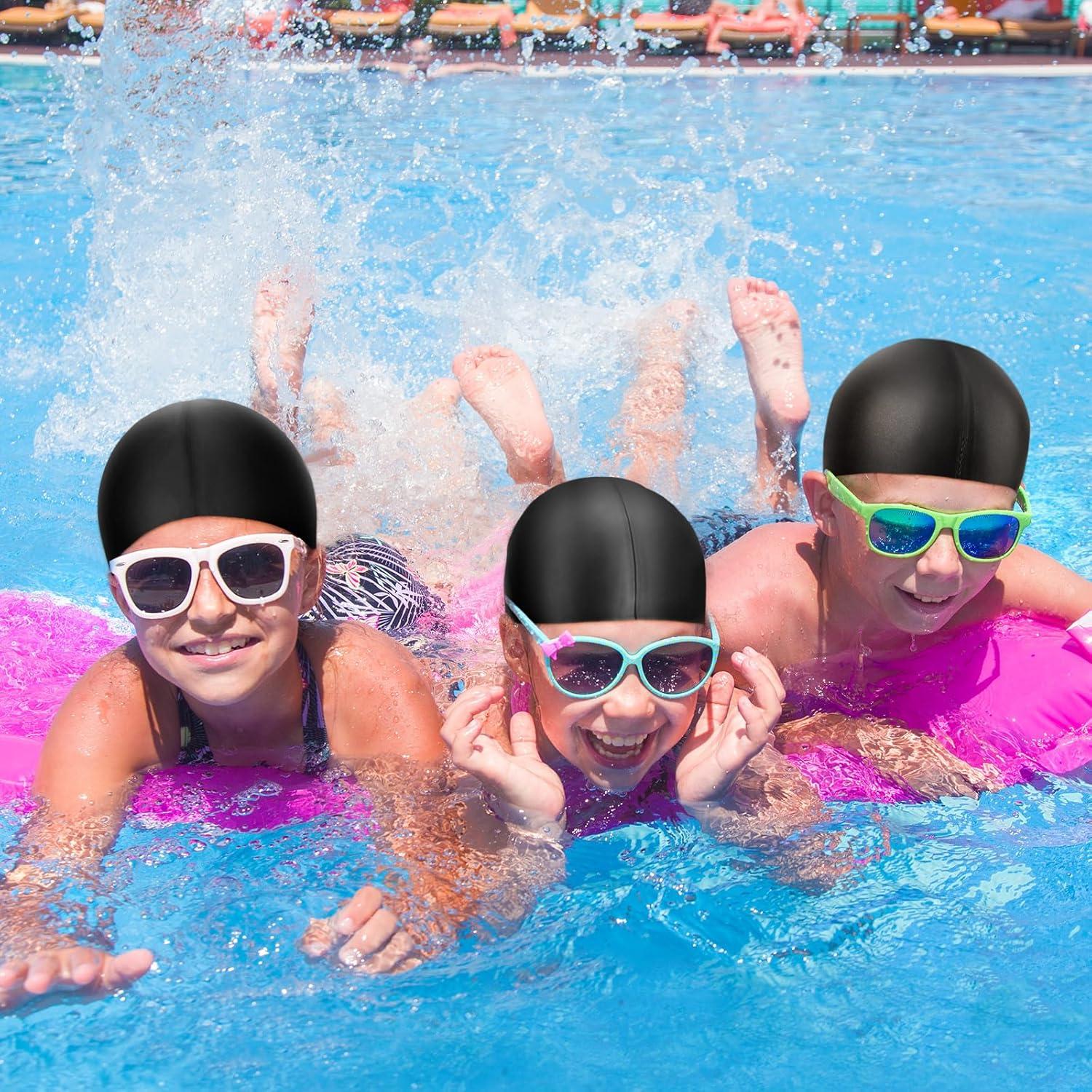 Gorros de Natación Silicona Janmercy 3 Pcs Niños y Adultos