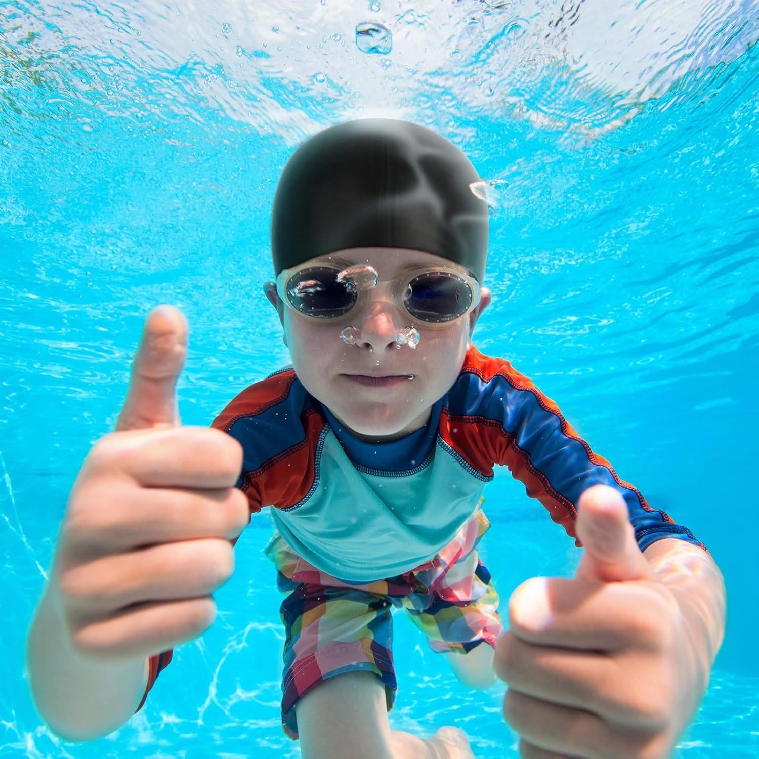 Gorros de Natación Silicona Janmercy 3 Pcs Niños y Adultos