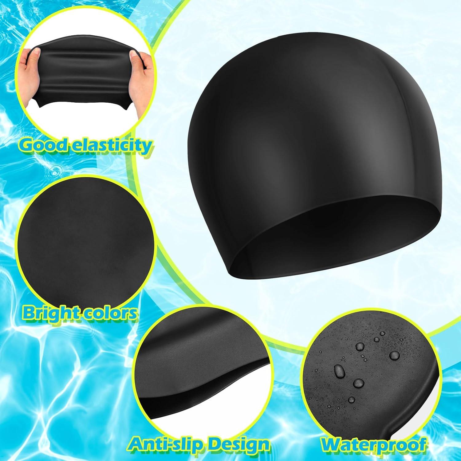 Gorros de Natación Silicona Janmercy 3 Pcs Niños y Adultos