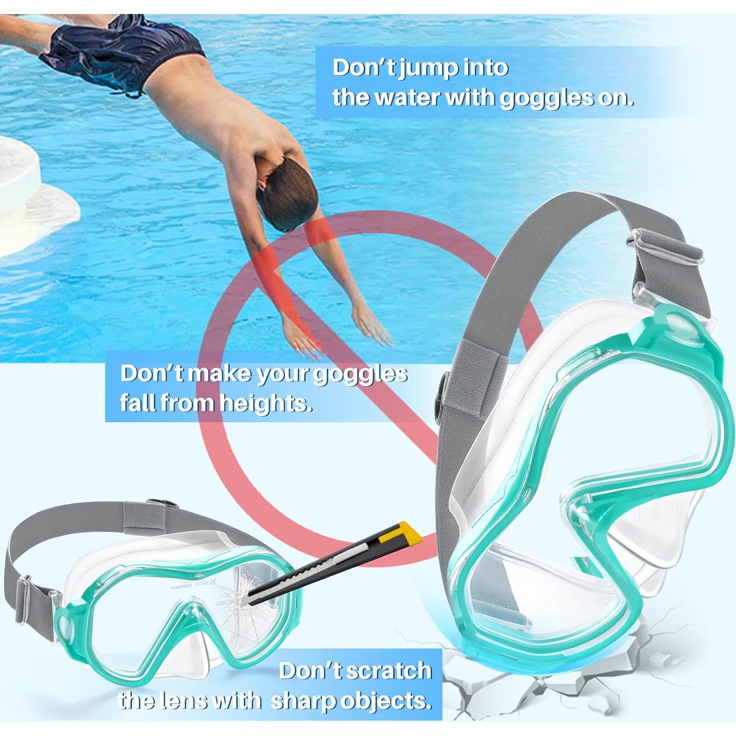 Gafas de natación Supertrip QS010 con cubierta nasal y vidrio templado