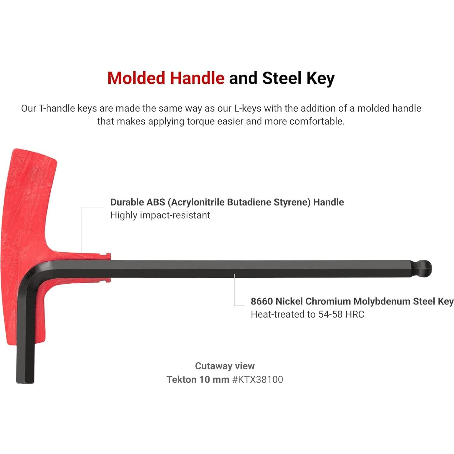Llave T Tekton con extremo de bola 0.64 cm KTX37250