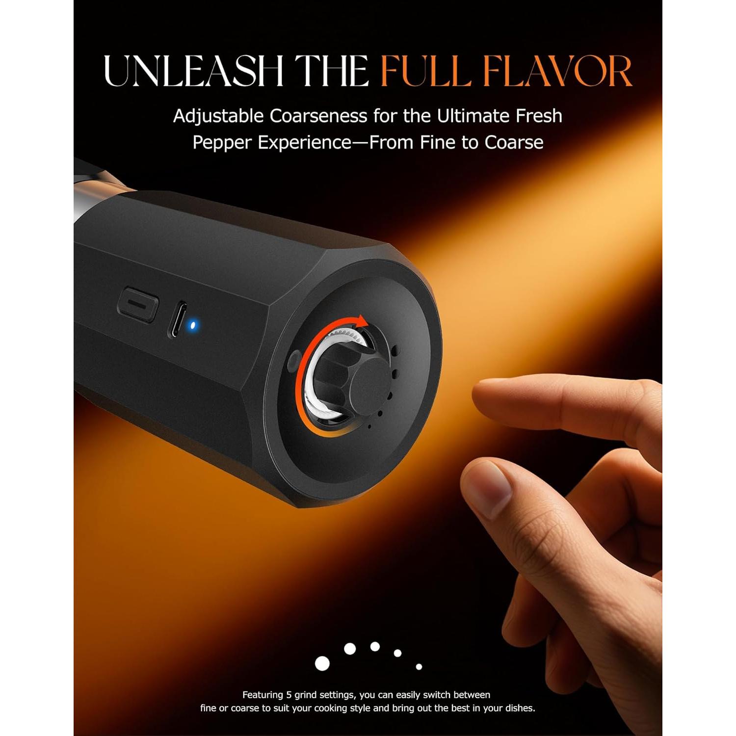 Juego de Molinillos Eléctricos de Sal y Pimienta Sangcon SK1001-2B