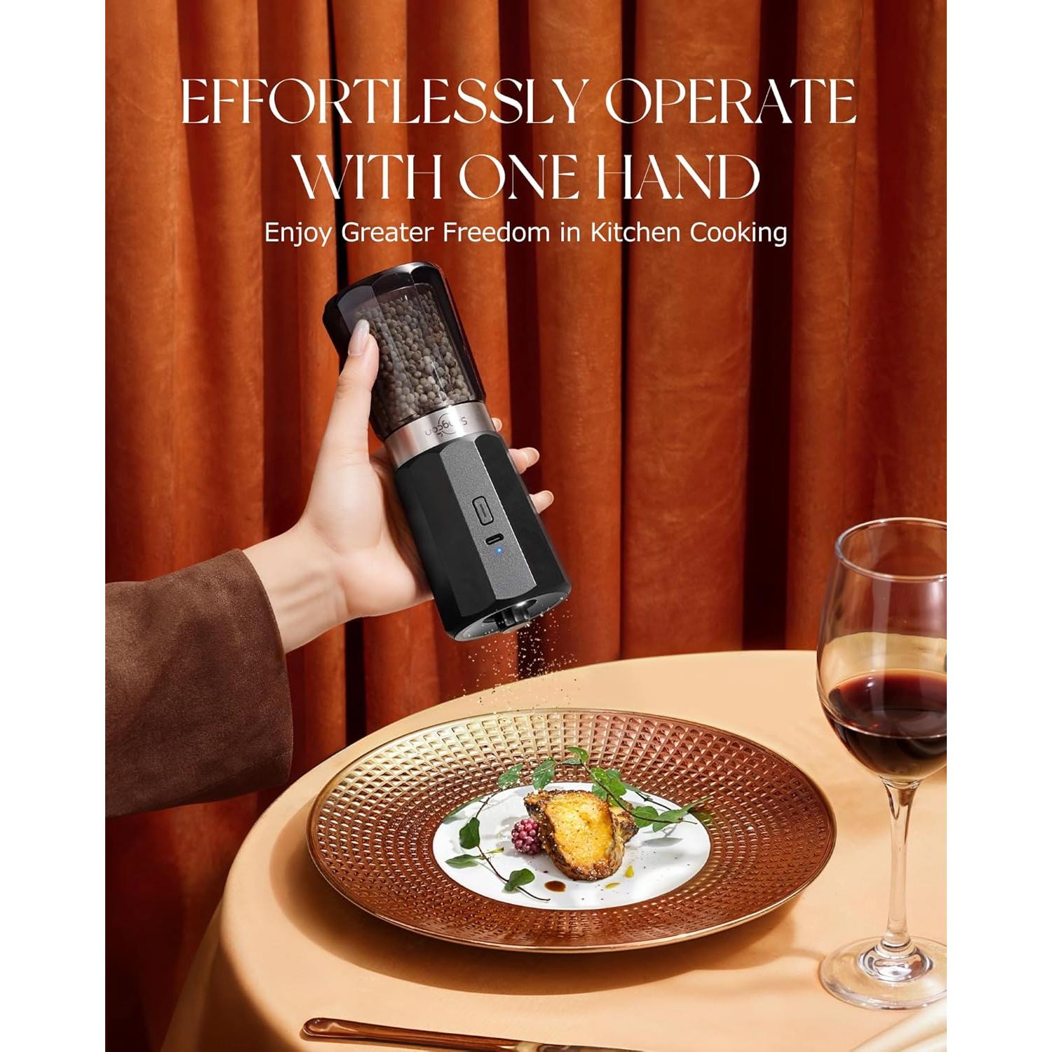 Juego de Molinillos Eléctricos de Sal y Pimienta Sangcon SK1001-2B