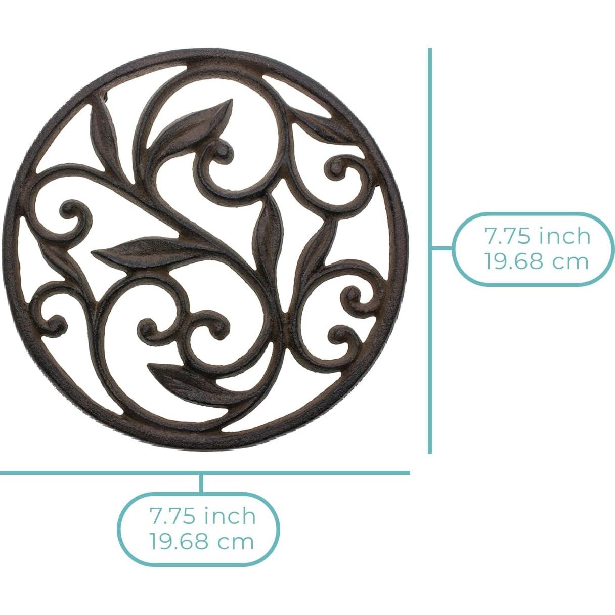 Trivet Redondo de Hierro Fundido Comfify 19.69 cm Vintage Marrón