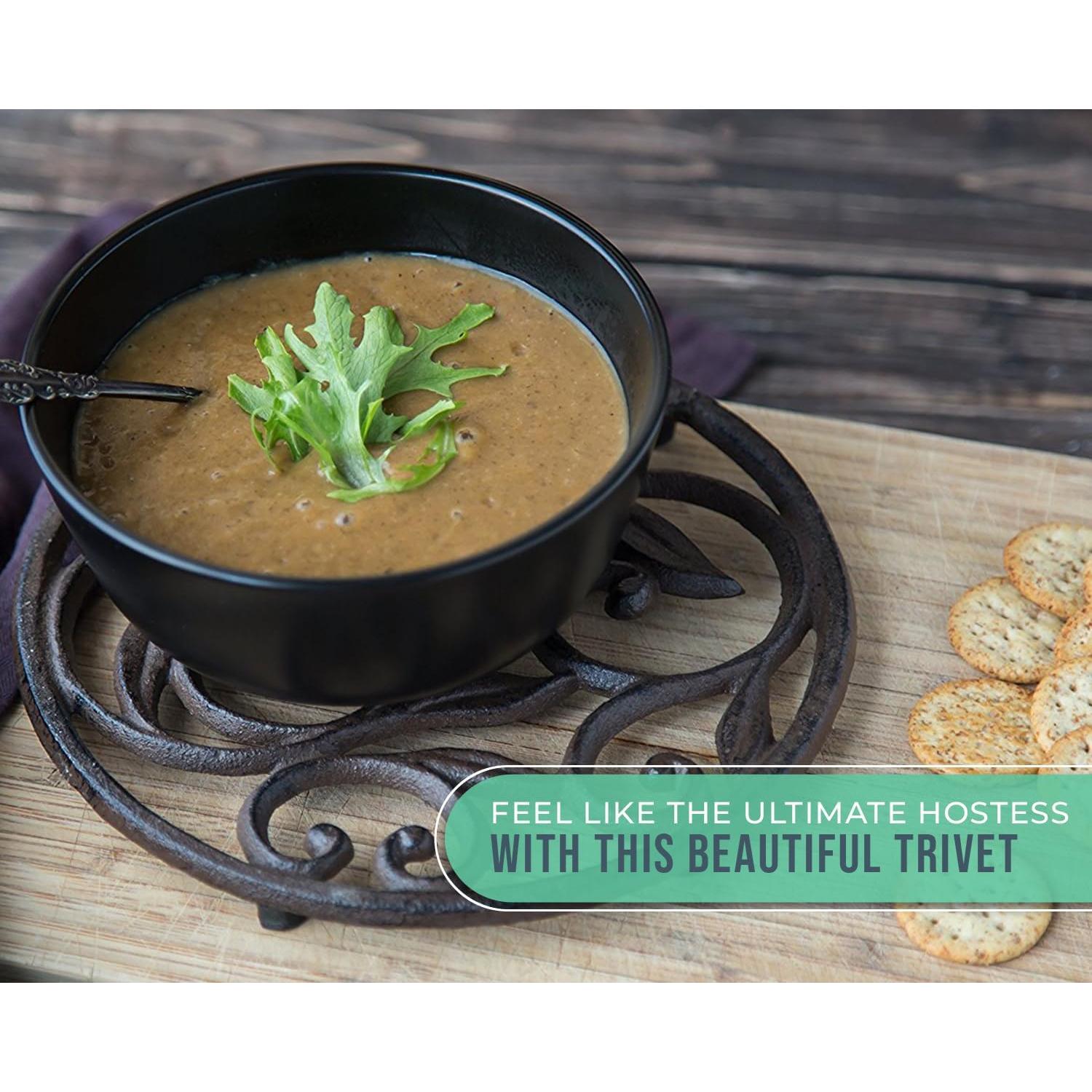 Trivet Redondo de Hierro Fundido Comfify 19.69 cm Vintage Marrón