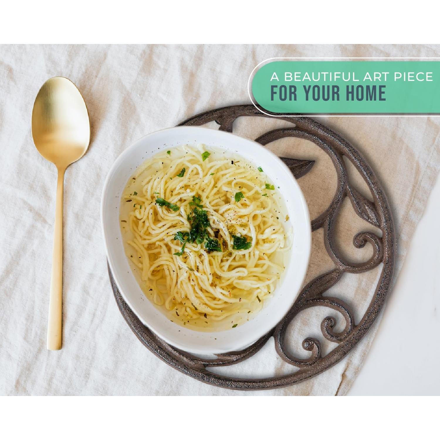 Trivet Redondo de Hierro Fundido Comfify 19.69 cm Vintage Marrón