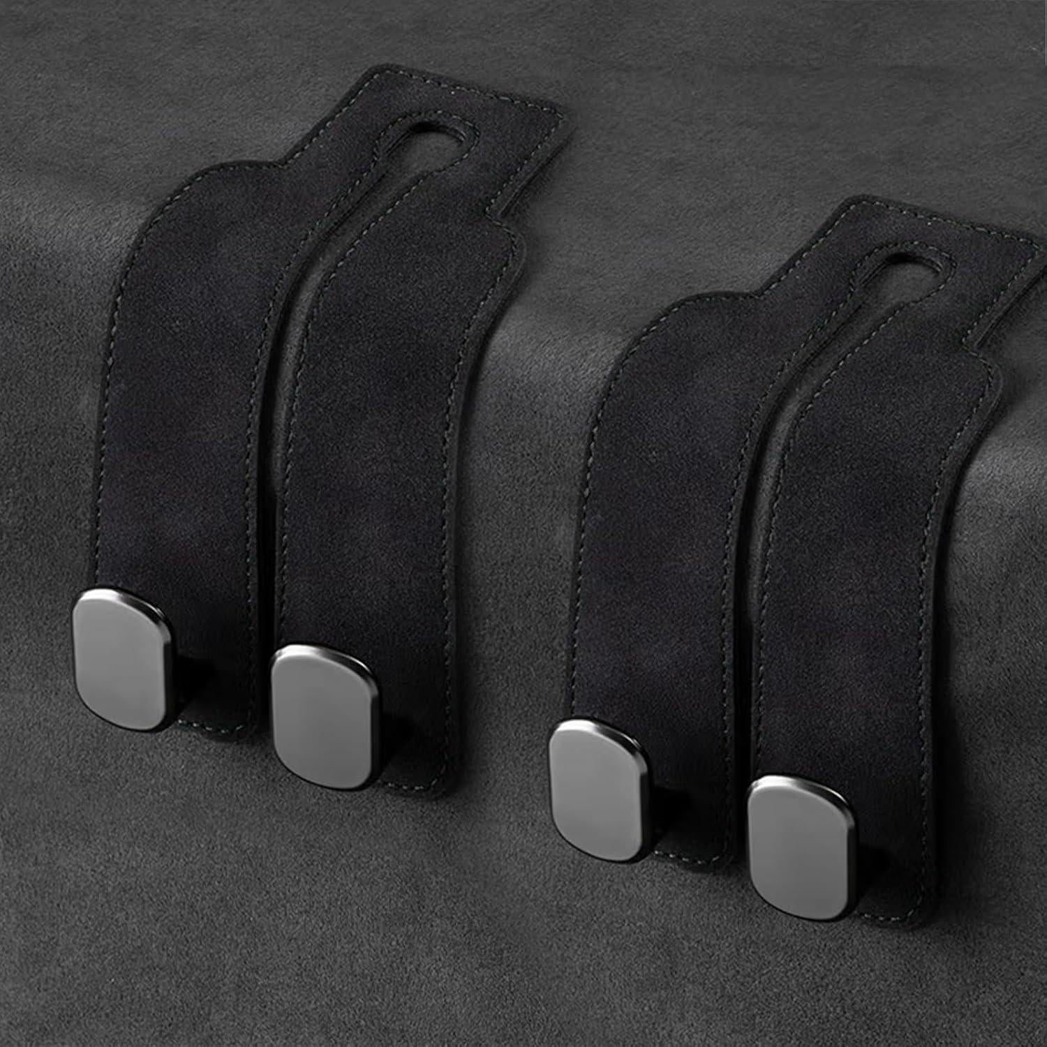 Paquete de 2 Ganchos de Cuero para Reposacabezas GONTSIG