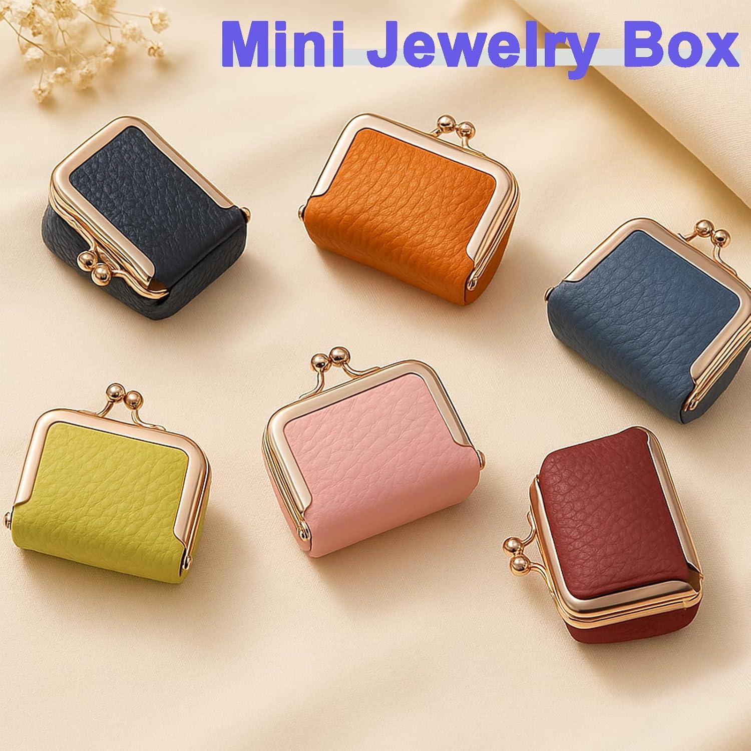 Mini Caja de Joyería de Cuero TNDCKP Negra Portátil