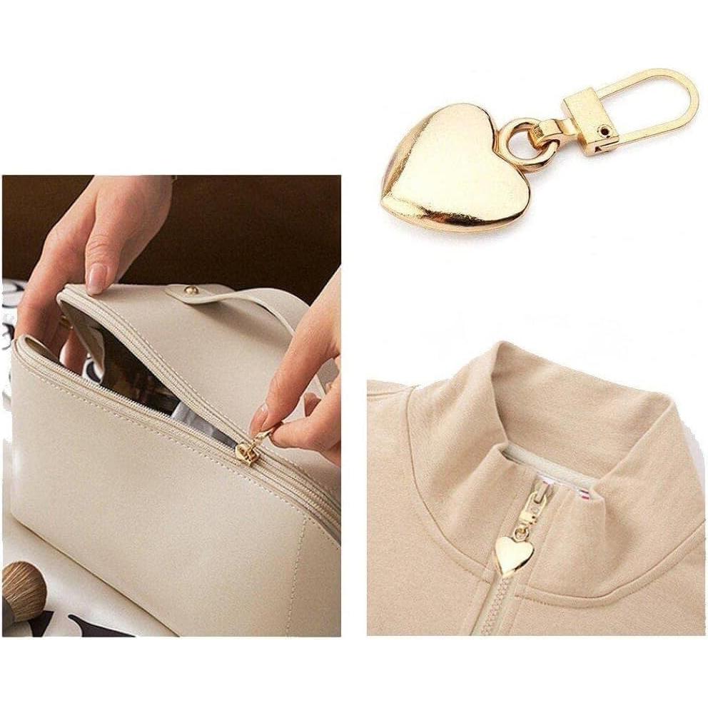 5 Piezas Tiradores de Cremallera Corazón Negro Jinshining