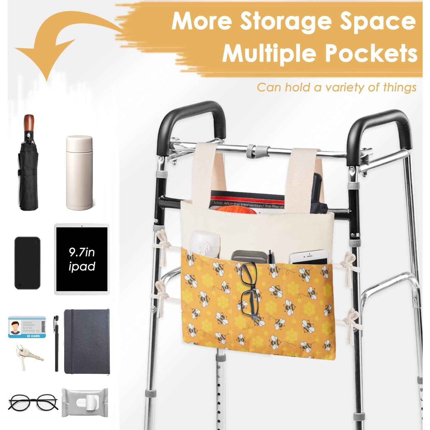 Bolsa para Andador TOGETRUE con Soporte para Vaso 38x29cm Abejas