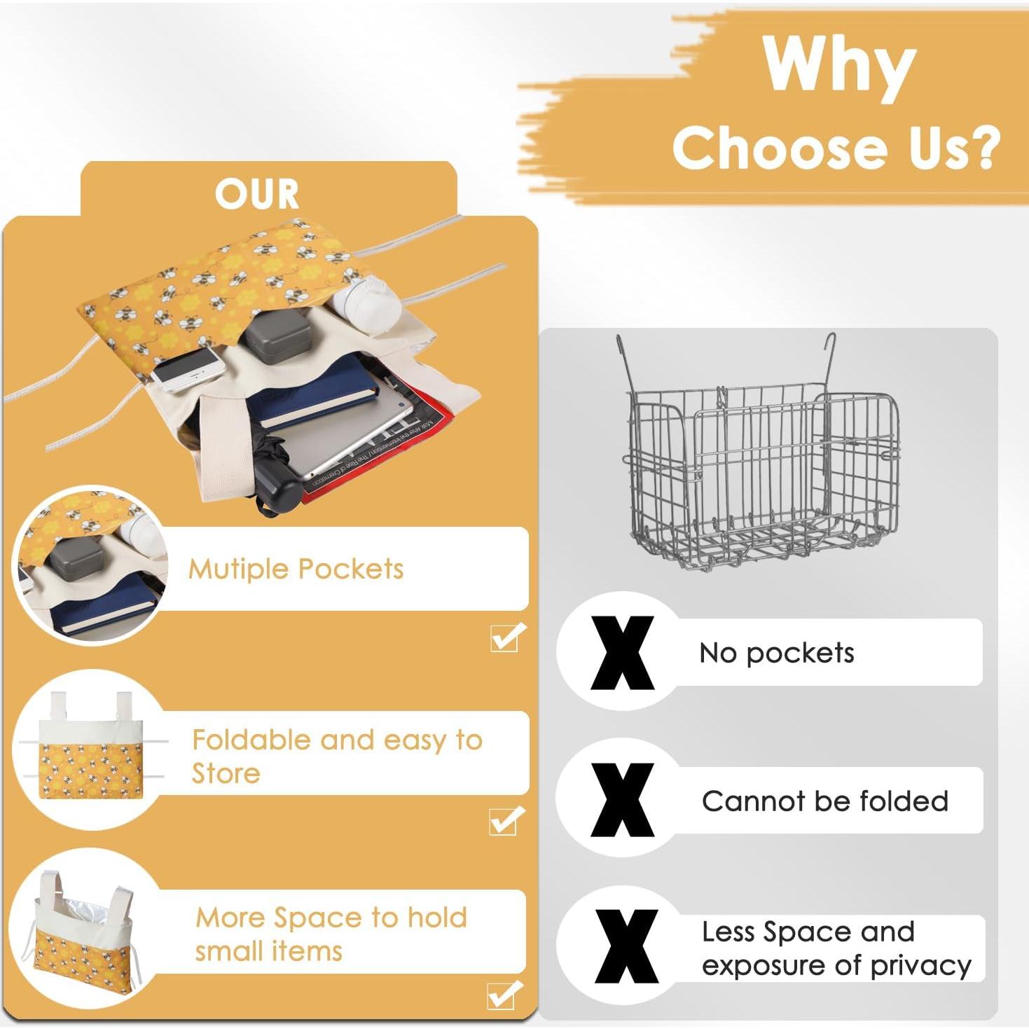 Bolsa para Andador TOGETRUE con Soporte para Vaso 38x29cm Abejas