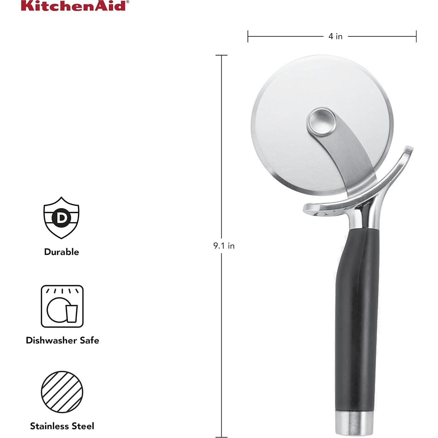 Cortador de Pizza KitchenAid Acero Inoxidable Negro 9.5cm