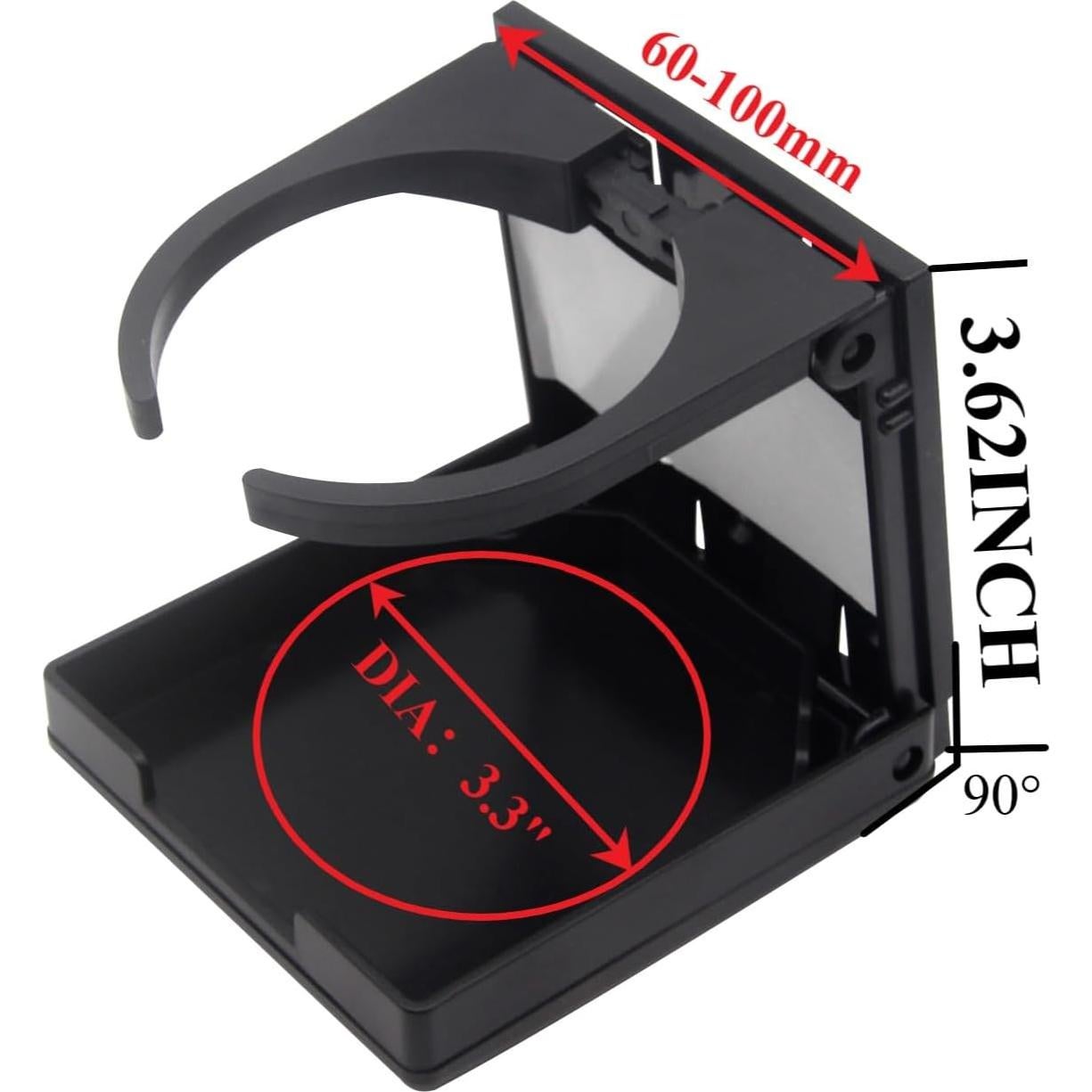 Soporte de bebida plegable YSIL ajustable para coche y barco - 2PCS negro