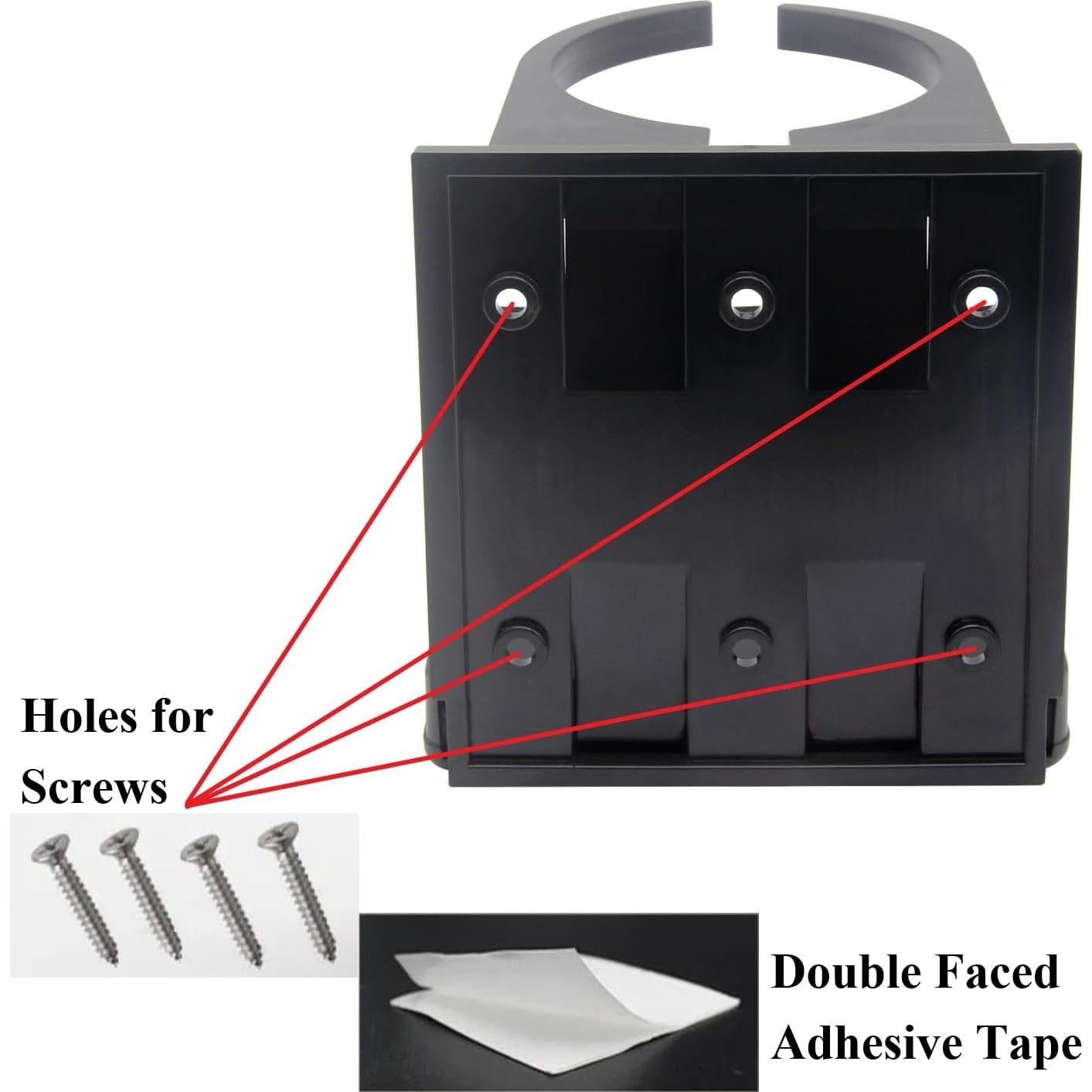 Soporte de bebida plegable YSIL ajustable para coche y barco - 2PCS negro