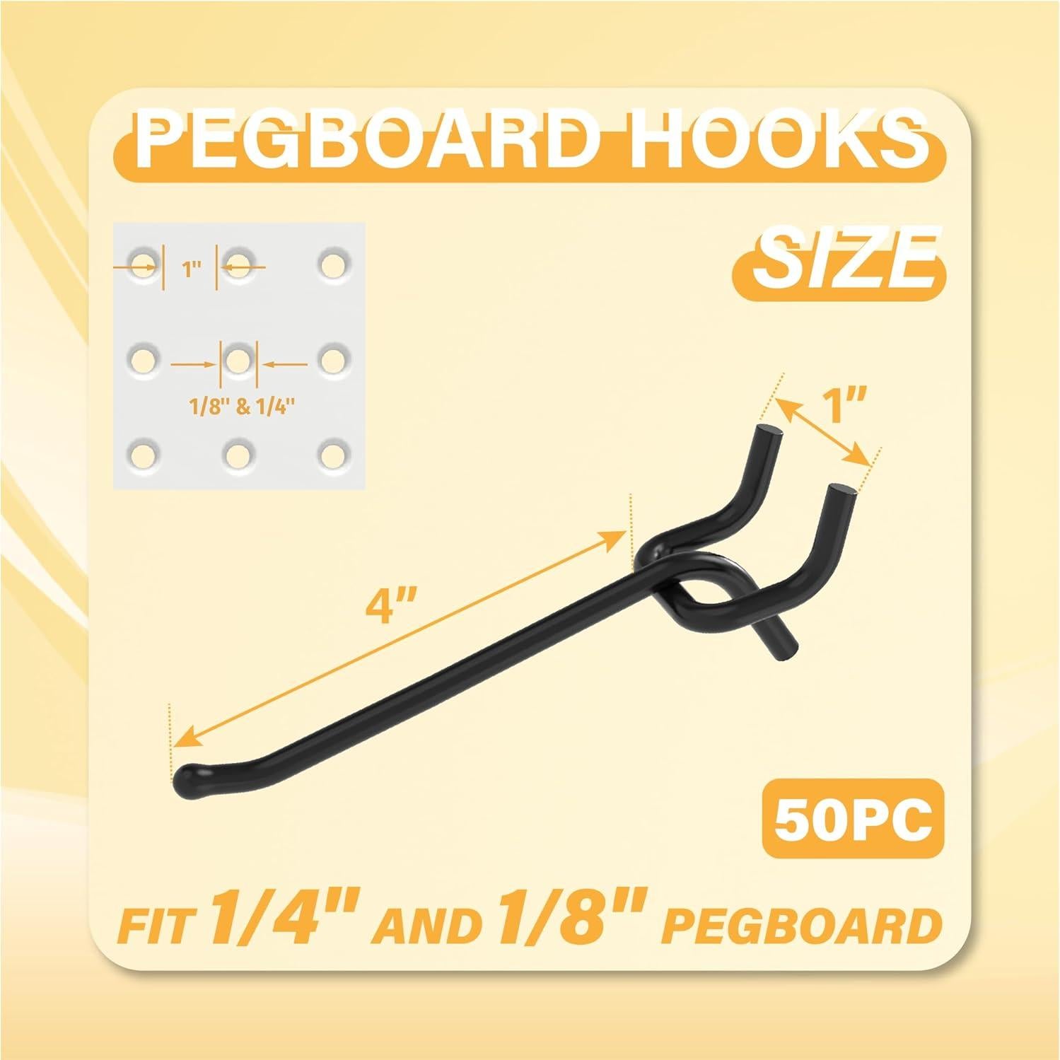 Ganchos para Tablero de Clavos BFPeaky 4" Alta Resistencia 50 Piezas