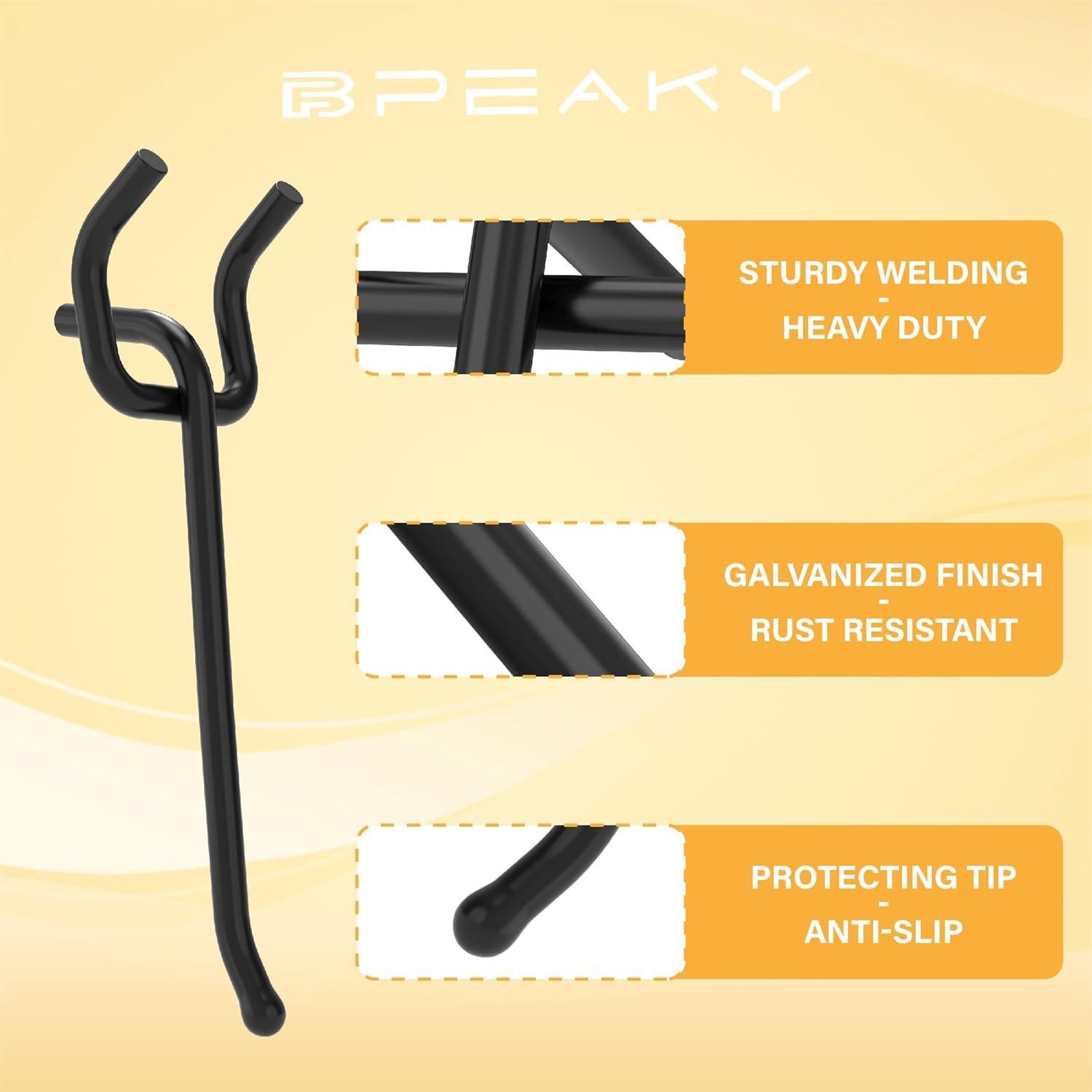 Ganchos para Tablero de Clavos BFPeaky 4" Alta Resistencia 50 Piezas