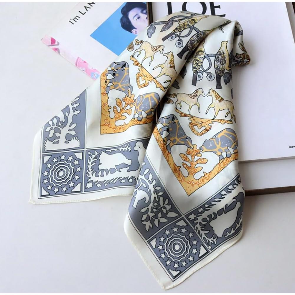 Paño de Seda Pura JERLA 100% 68x68cm Gris Animal