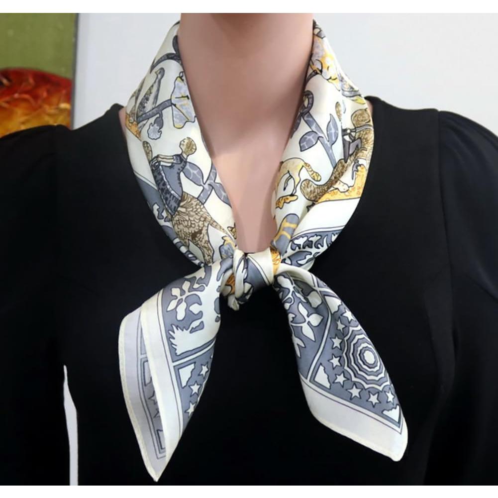 Paño de Seda Pura JERLA 100% 68x68cm Gris Animal