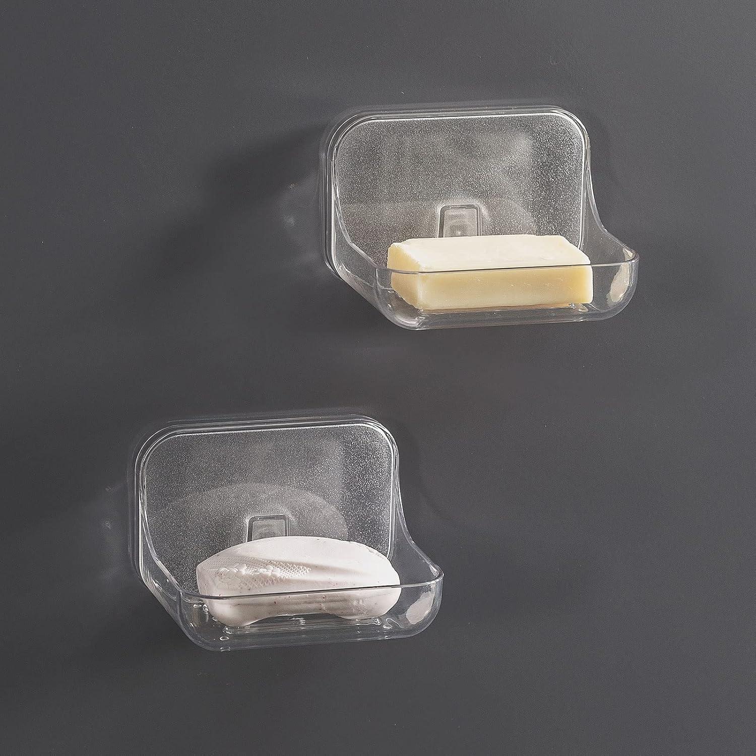 Soporte de Jabón Ettori 2 Pack Adhesivo Transparente para Ducha