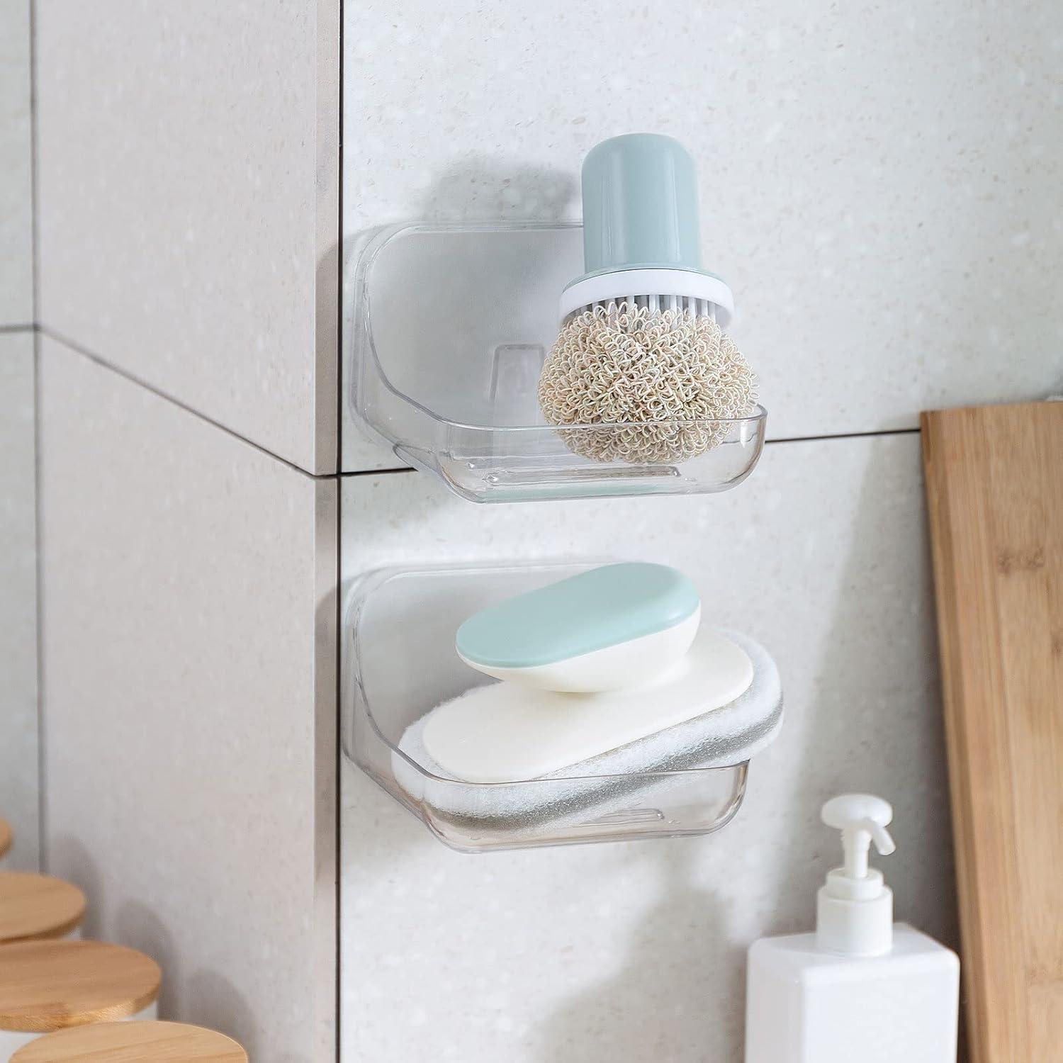 Soporte de Jabón Ettori 2 Pack Adhesivo Transparente para Ducha