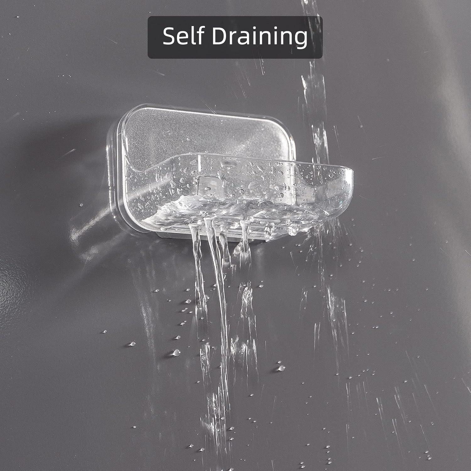 Soporte de Jabón Ettori 2 Pack Adhesivo Transparente para Ducha