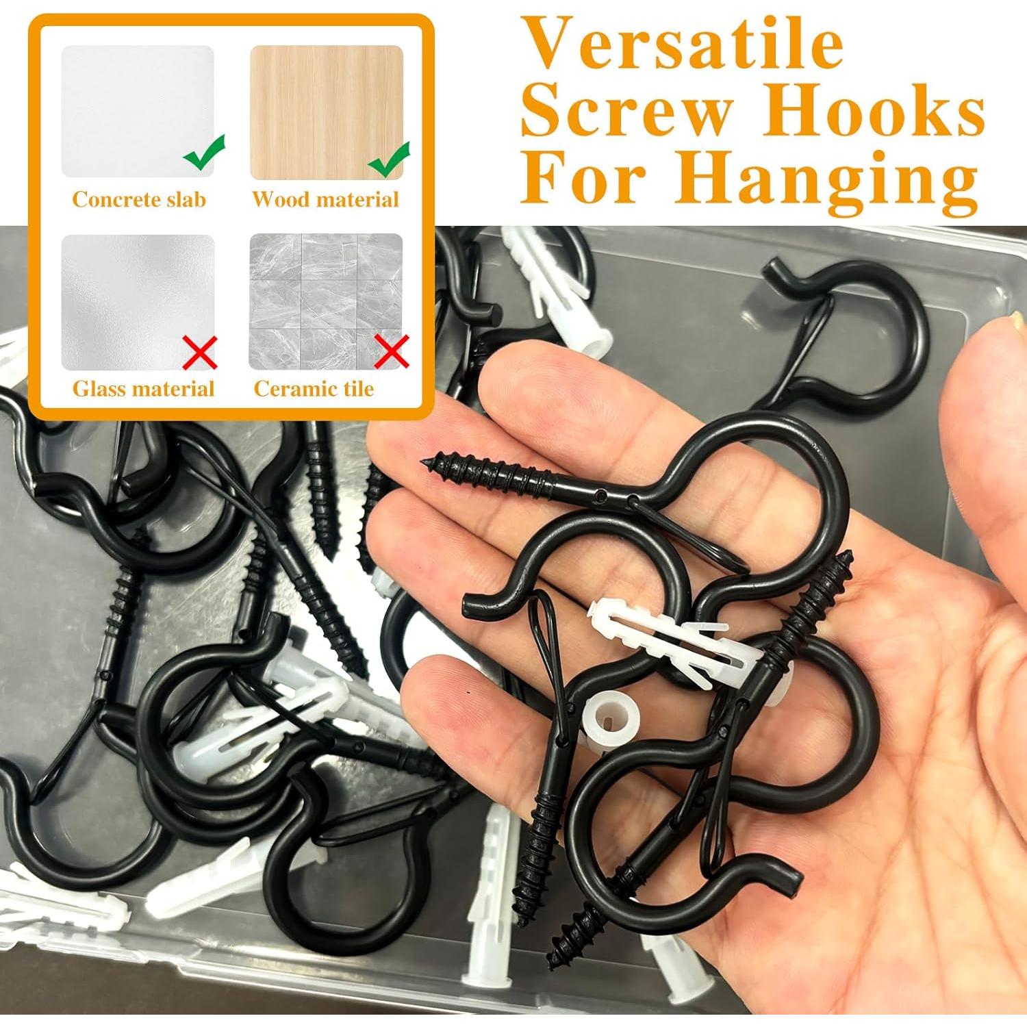 Ganchos de Seguridad Datttcc 25pcs Metal Negro 5.8cm 18kg