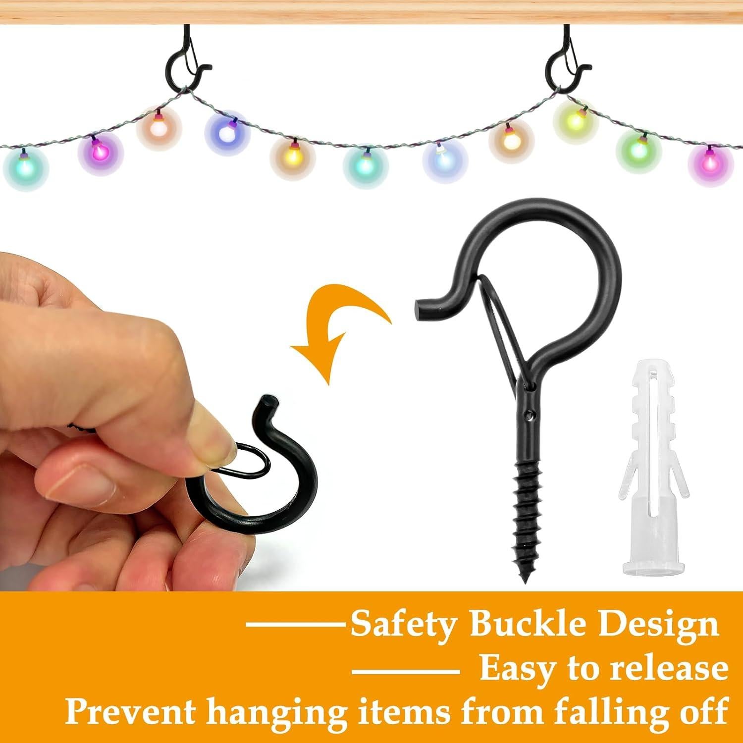 Ganchos de Seguridad Datttcc 25pcs Metal Negro 5.8cm 18kg