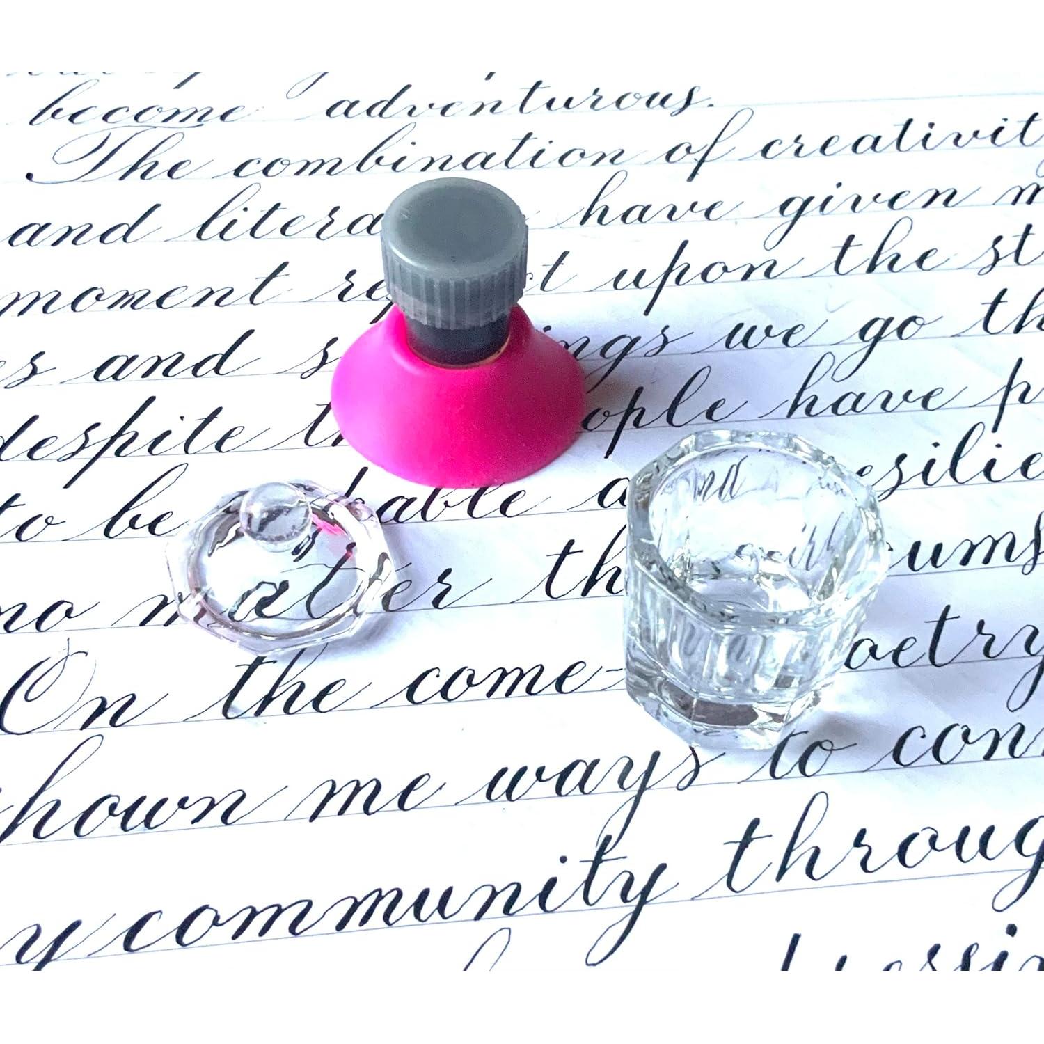 Juego de Pluma de Buceo de Vidrio Oblique Love Letters Coral Rosa