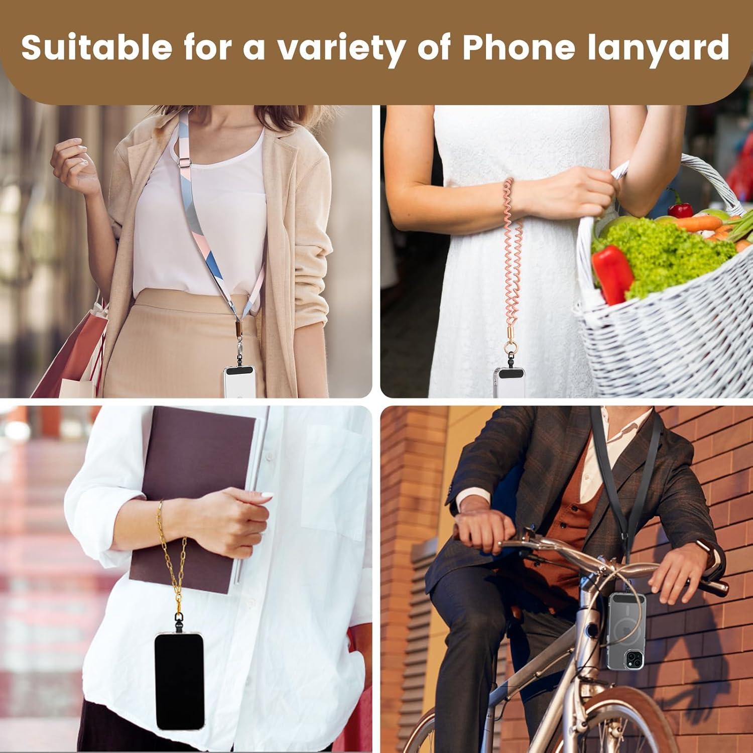 OUTXE Lanyard para Teléfono Rotatable 360° Negro - Compatible con Smartphones