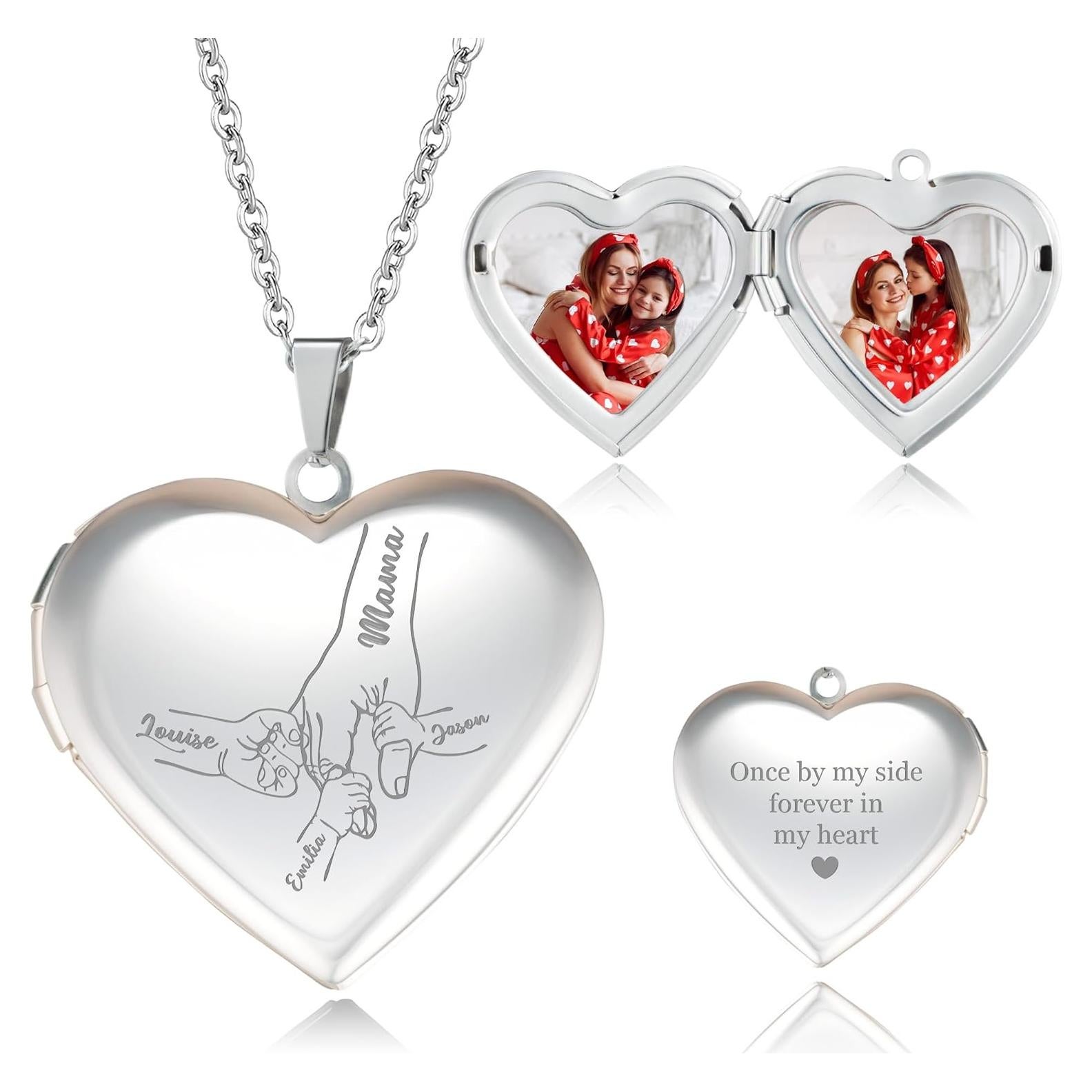 Collar Locket Personalizado Easycosy Acero Inoxidable 50.8 cm