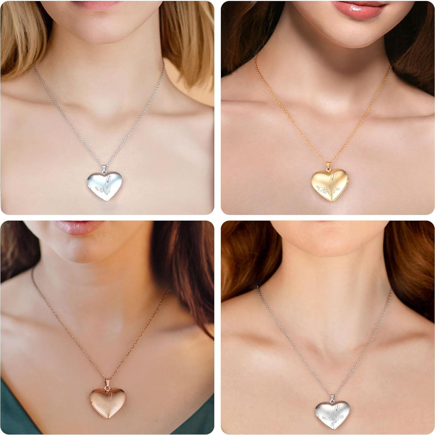 Collar Locket Personalizado Easycosy Acero Inoxidable 50.8 cm