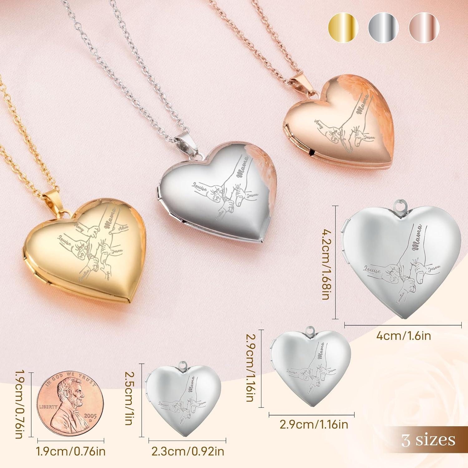 Collar Locket Personalizado Easycosy Acero Inoxidable 50.8 cm