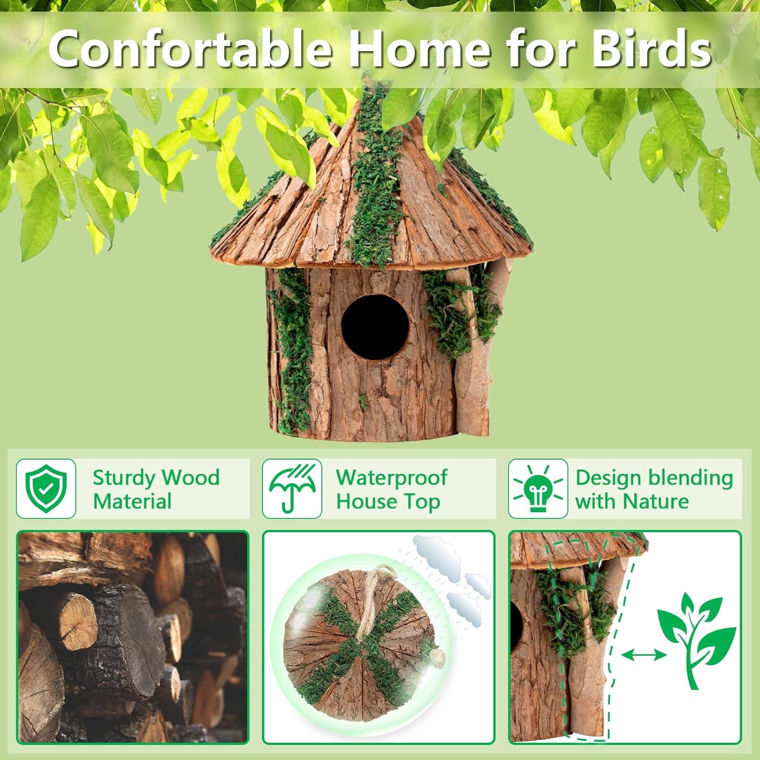 Casa para Aves de Madera GARDYUE Mediana con Protector
