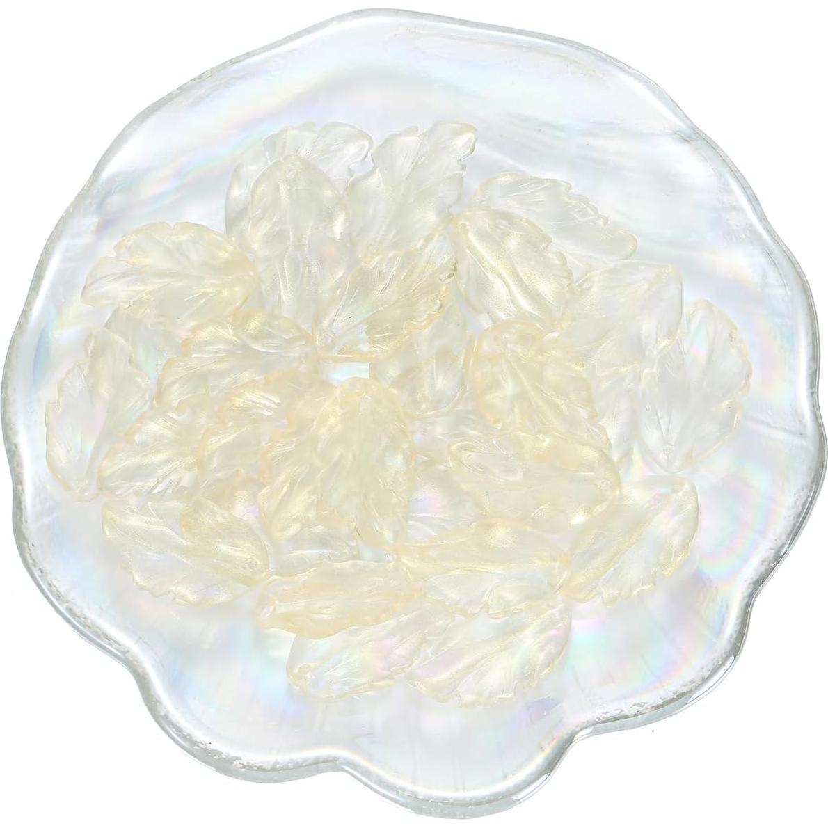 30 Perlas Espaciadoras de Cristal Hoja Dorada LUBINGSHINE