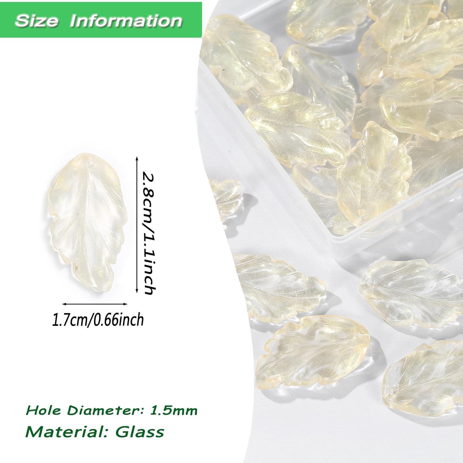 30 Perlas Espaciadoras de Cristal Hoja Dorada LUBINGSHINE