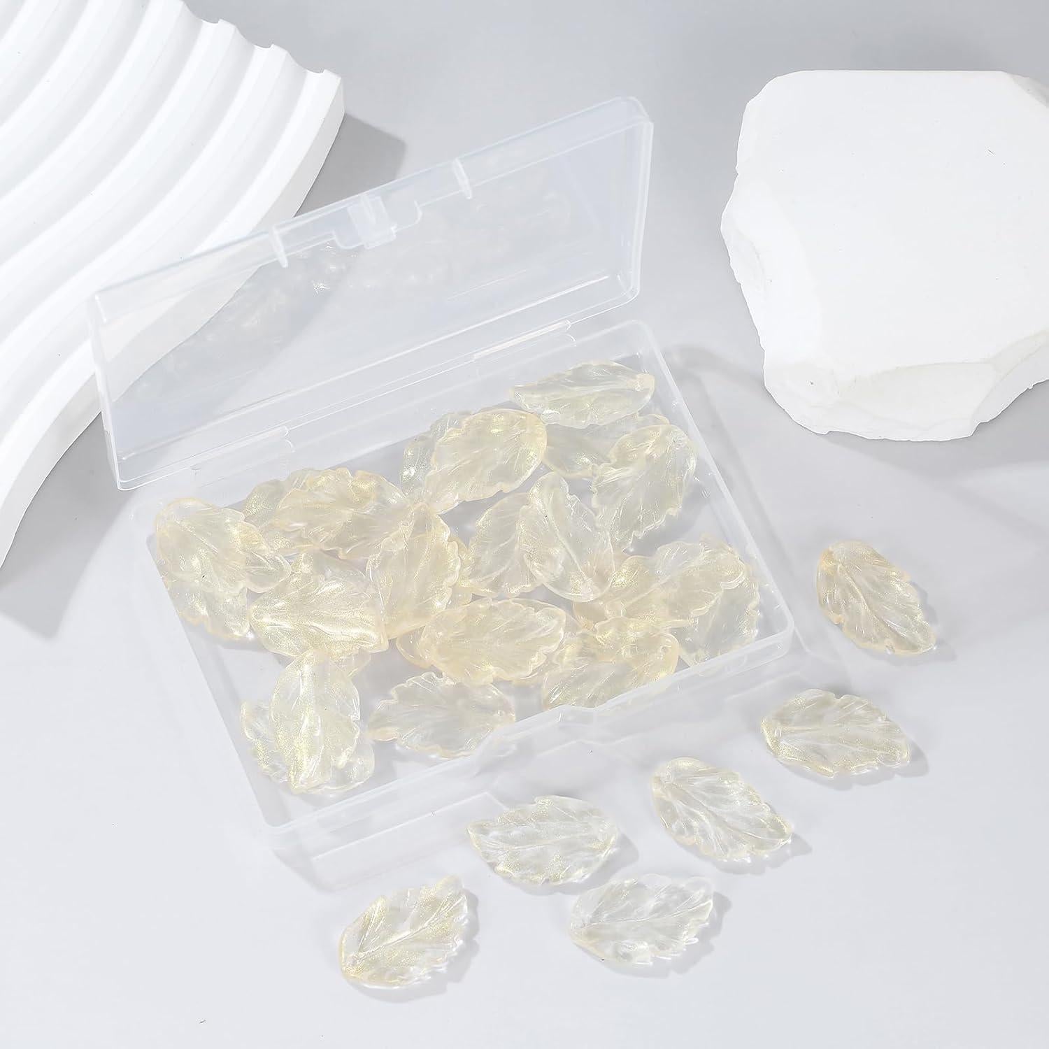 30 Perlas Espaciadoras de Cristal Hoja Dorada LUBINGSHINE