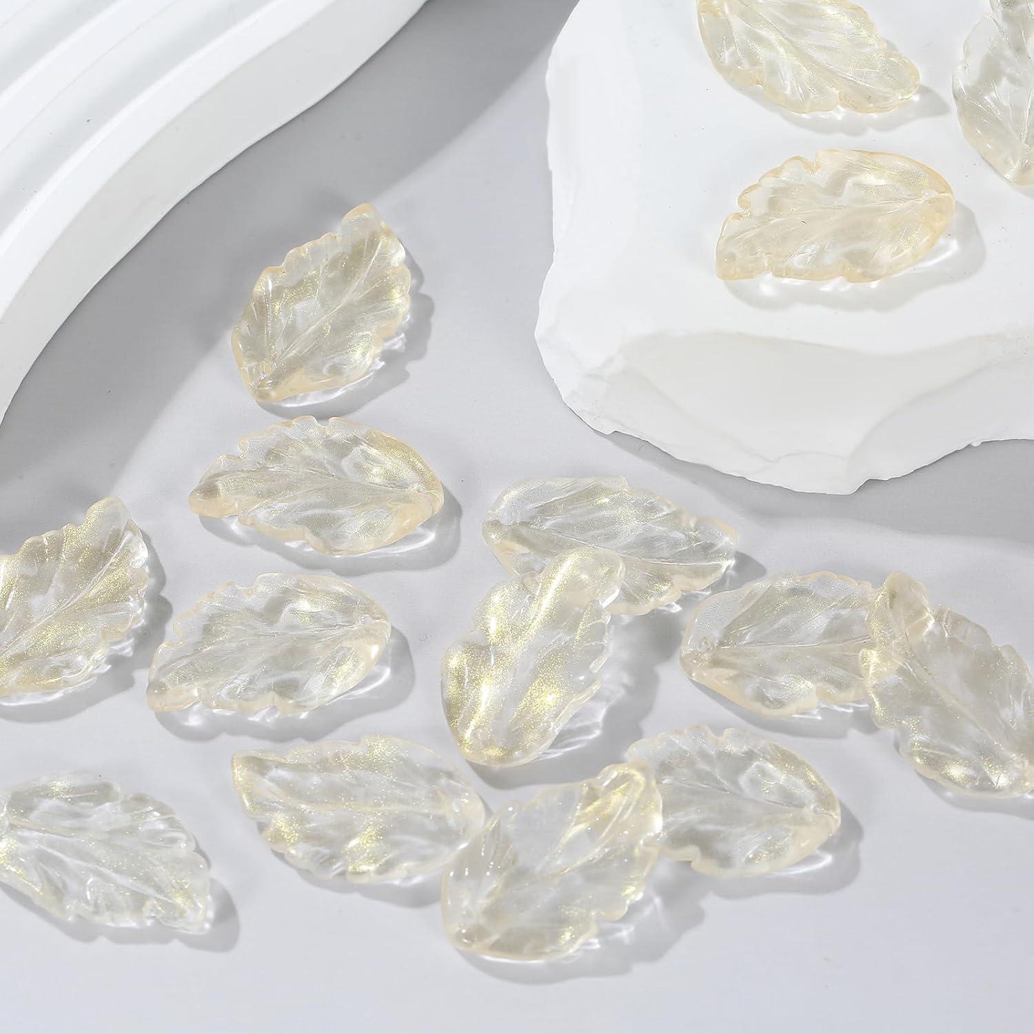 30 Perlas Espaciadoras de Cristal Hoja Dorada LUBINGSHINE