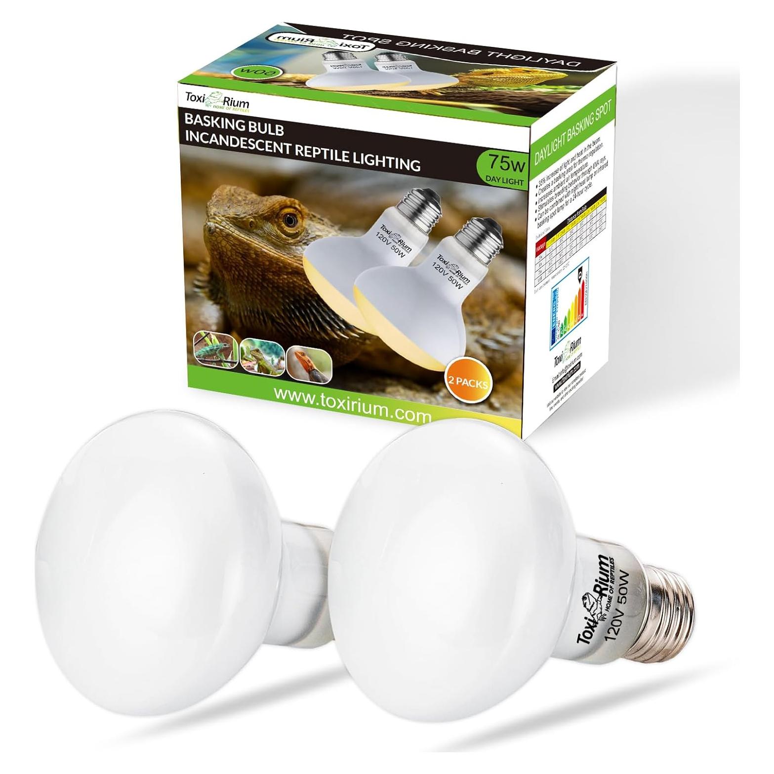 Lámpara de Calor UVA UVB ToxiRium 50W para Reptiles 2Pcs