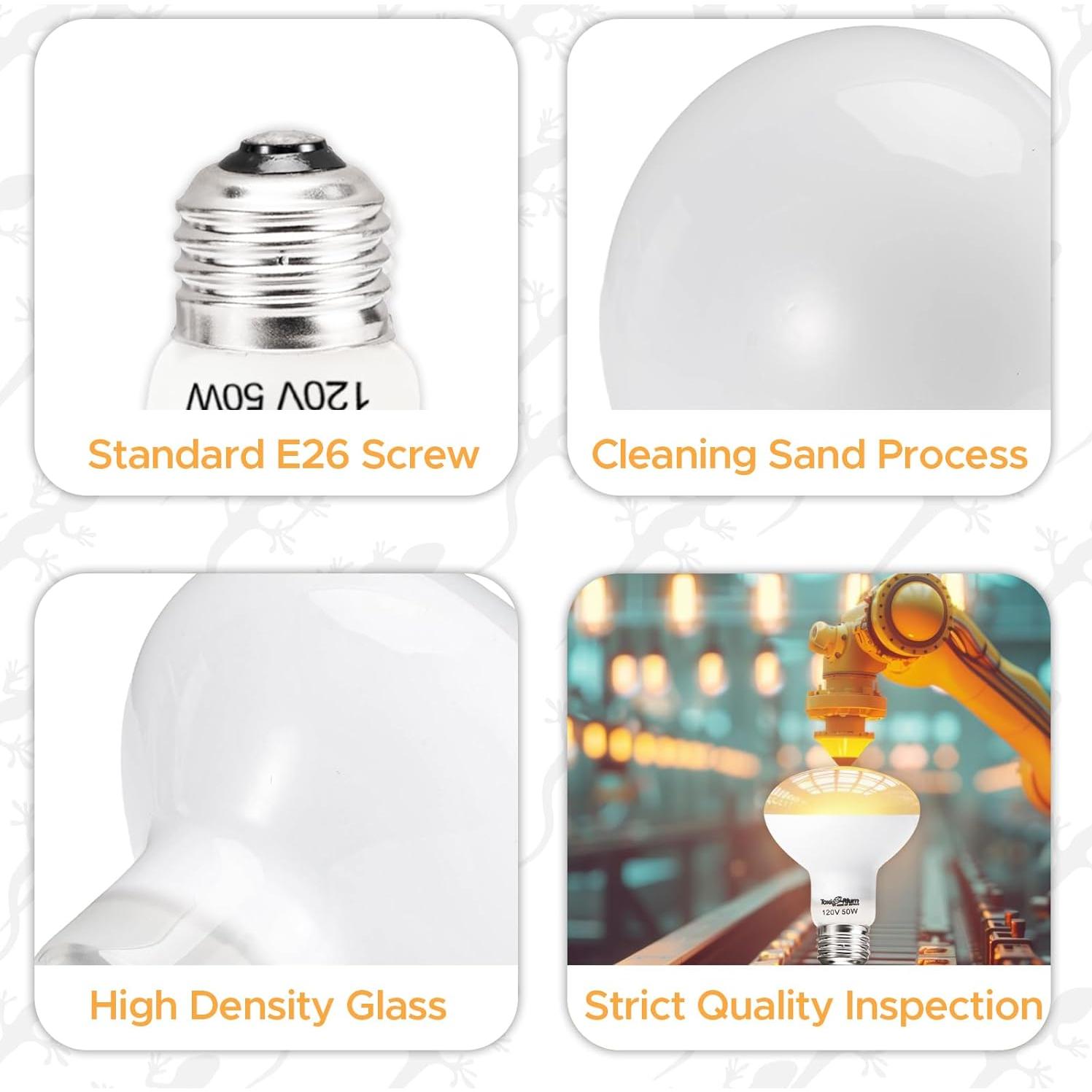 Lámpara de Calor UVA UVB ToxiRium 50W para Reptiles 2Pcs