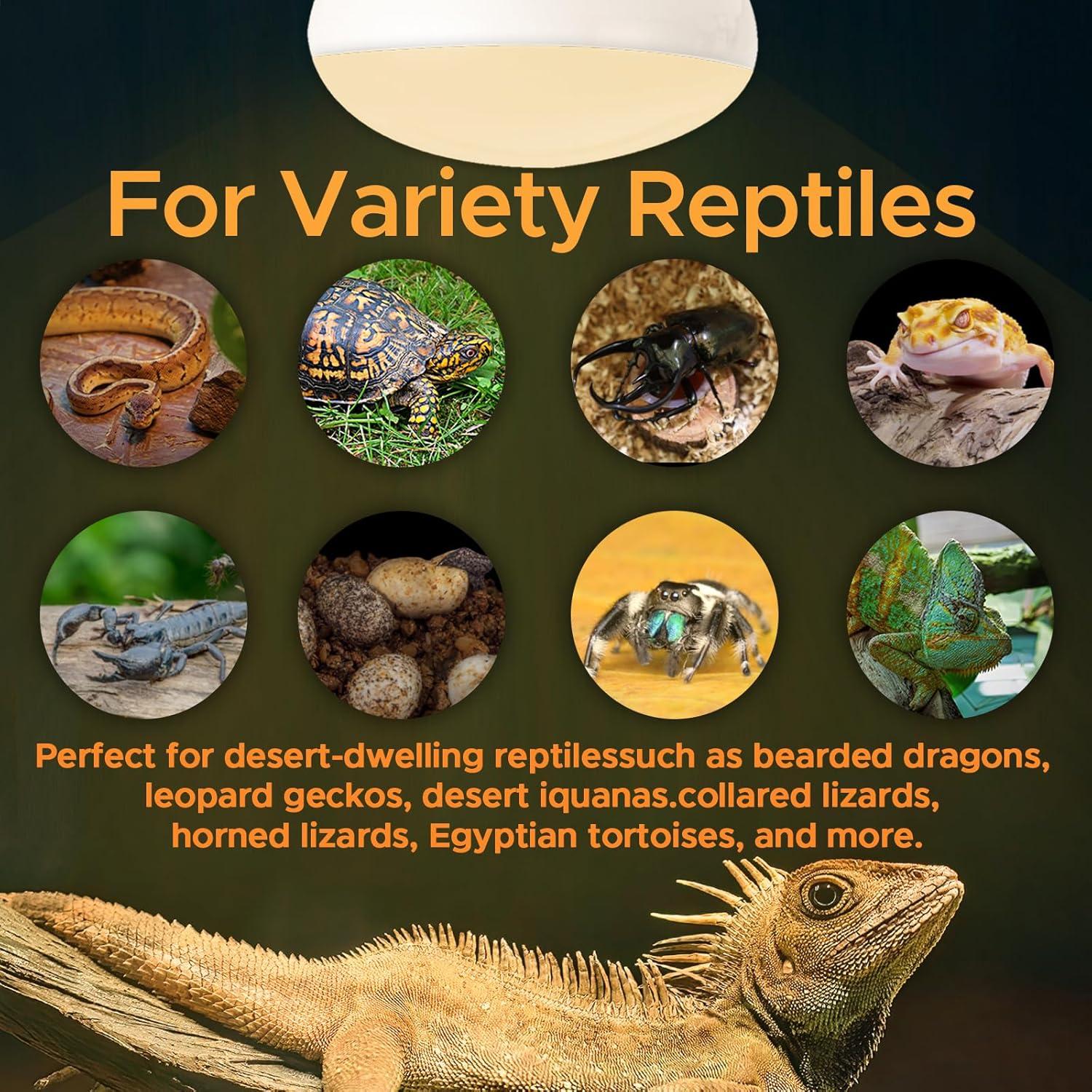 Lámpara de Calor UVA UVB ToxiRium 50W para Reptiles 2Pcs