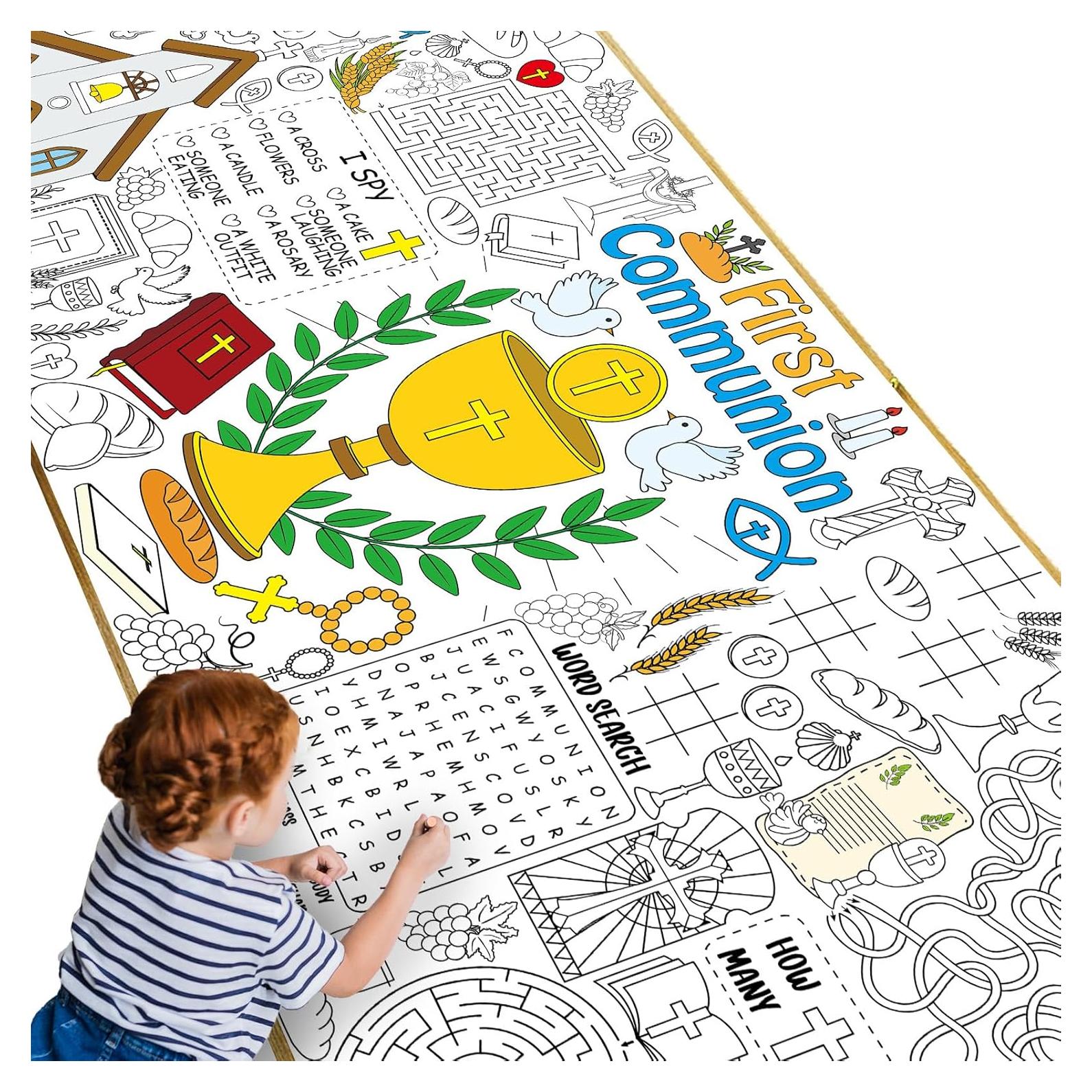 Póster Gigante para Colorear Naozinebi Primera Comunión 80x180cm