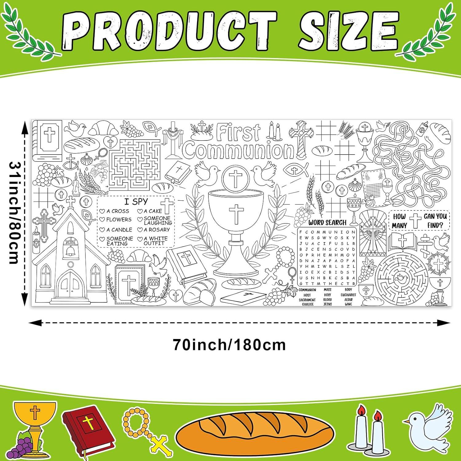 Póster Gigante para Colorear Naozinebi Primera Comunión 80x180cm