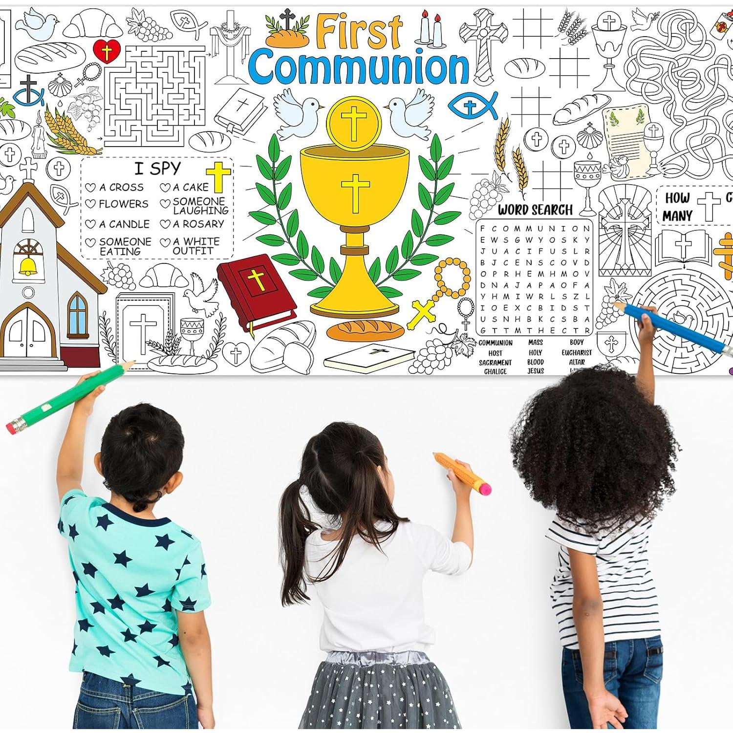 Póster Gigante para Colorear Naozinebi Primera Comunión 80x180cm