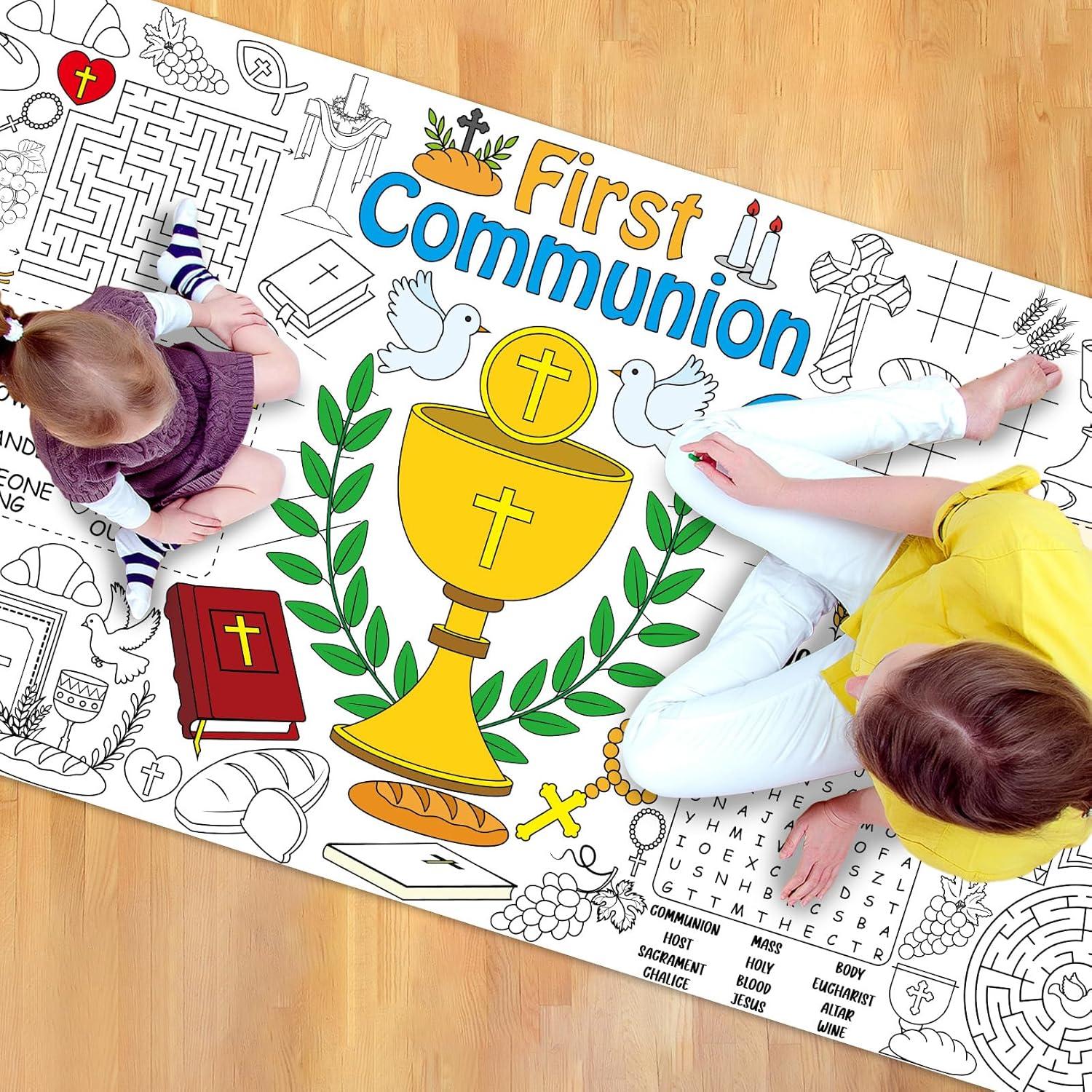 Póster Gigante para Colorear Naozinebi Primera Comunión 80x180cm