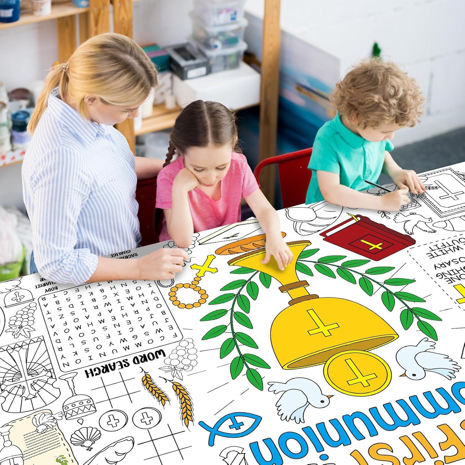 Póster Gigante para Colorear Naozinebi Primera Comunión 80x180cm