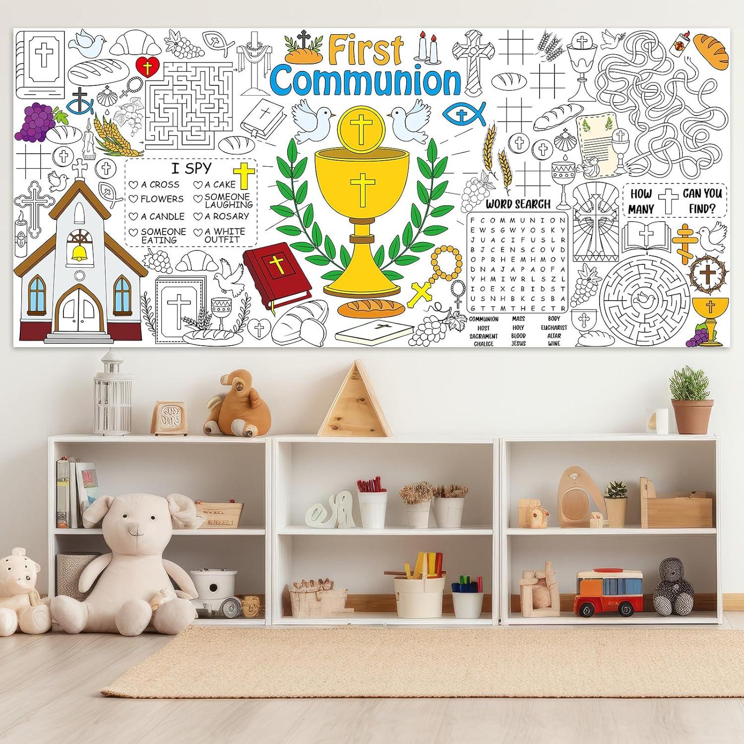 Póster Gigante para Colorear Naozinebi Primera Comunión 80x180cm