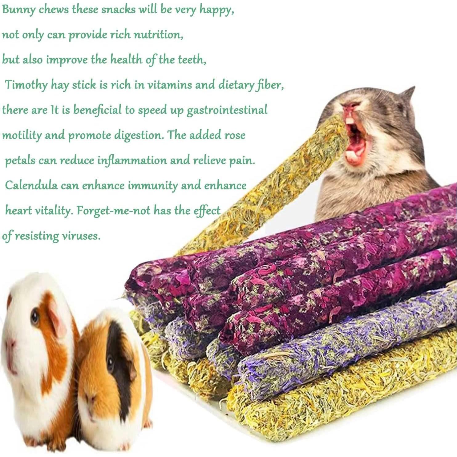 Juguetes para roer conejos 40pcs Heno Timothy Natural