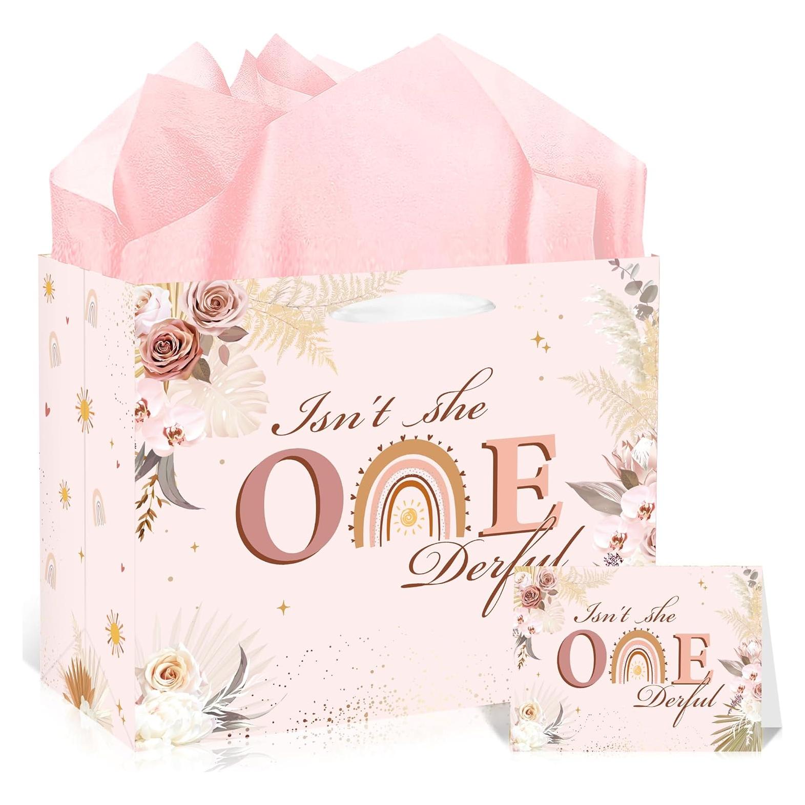 Bolsa de Regalo para 1er Cumpleaños EoBeCy Rosa Floral